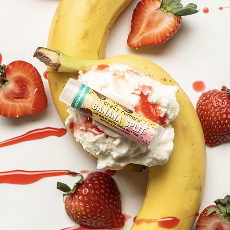 Crazy Rumors Banana Split Lip Balm - 100% Natural, Vegan, Plant-Based, Made in USA (0.15 oz) - Image 2